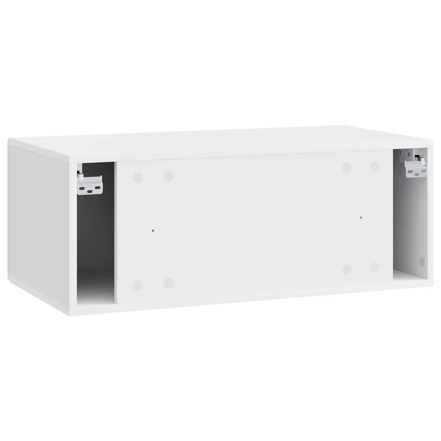 Meuble TV mural 59,5 x 31 cm Blanc Bois d'ingénierie - 7