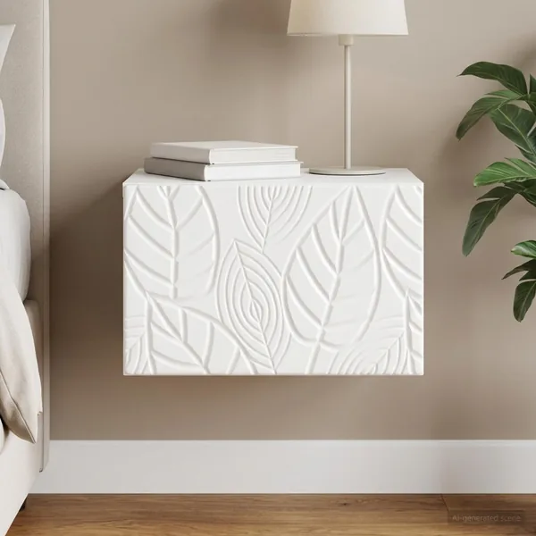 Table d'appoint murale Blanc brillant 34,5 x 33 x 20 cm