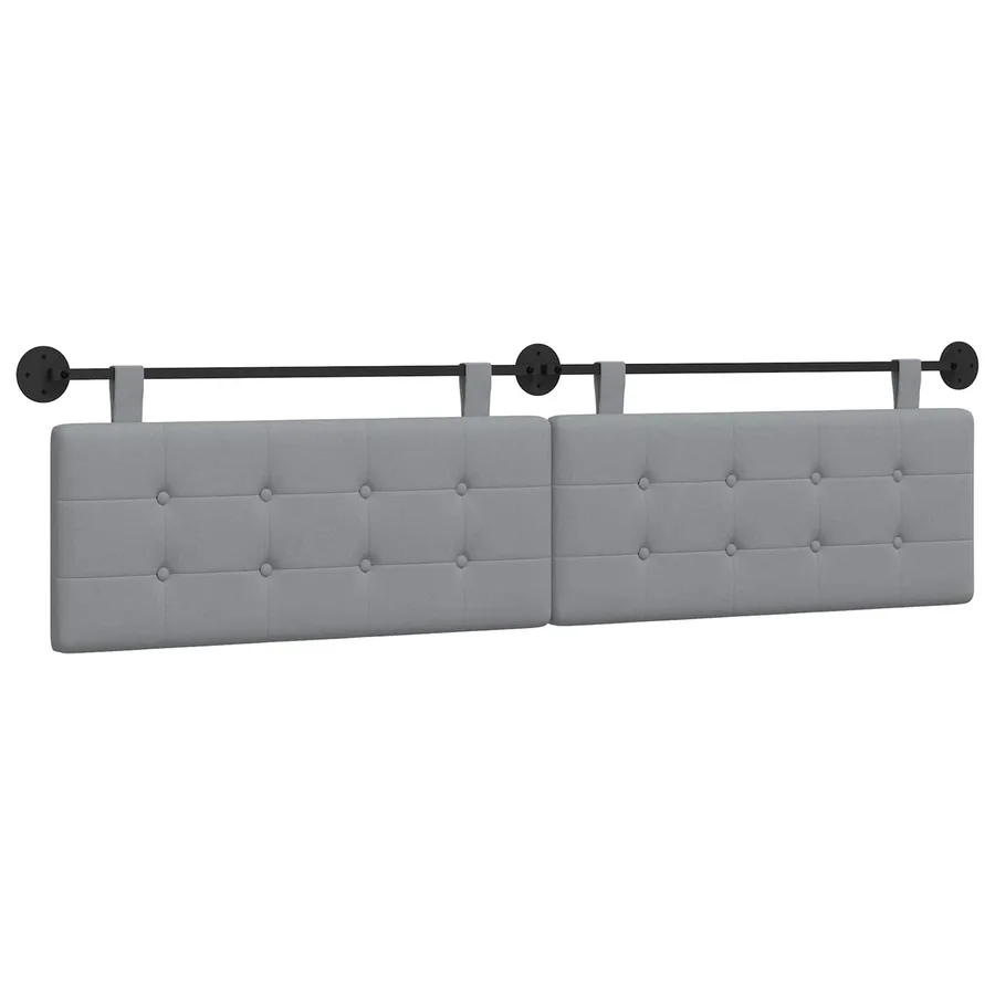 Tête de lit suspendue Gris clair tissu - 2