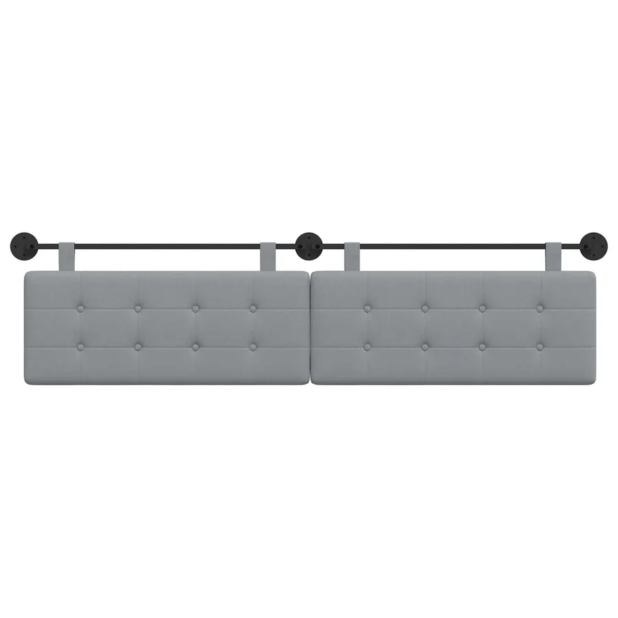 Tête de lit suspendue Gris clair tissu - 5