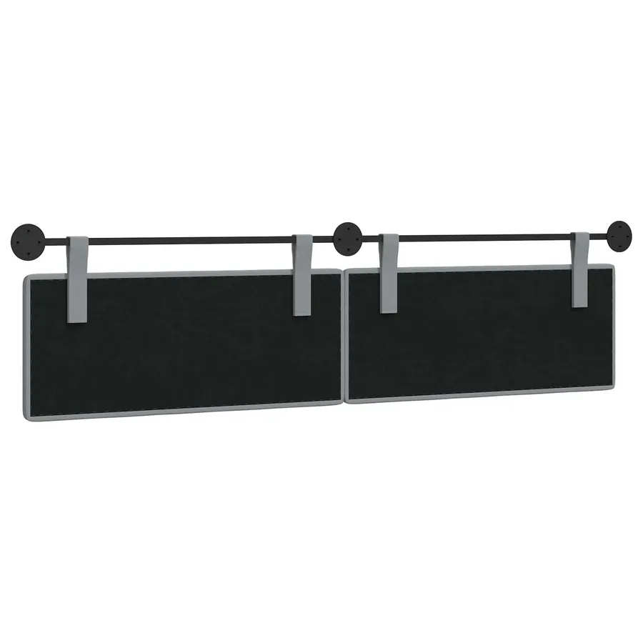 Tête de lit suspendue Gris clair tissu - 7