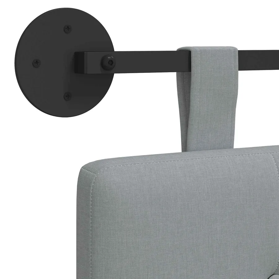 Tête de lit suspendue Gris clair tissu - 9