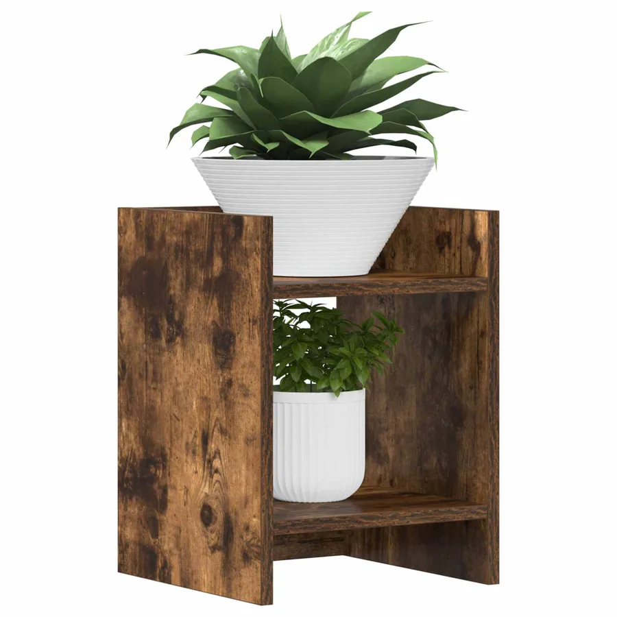 Support de Plante Chêne Fumé 30 x 30 x 40 cm Bois d’ingénierie - 3