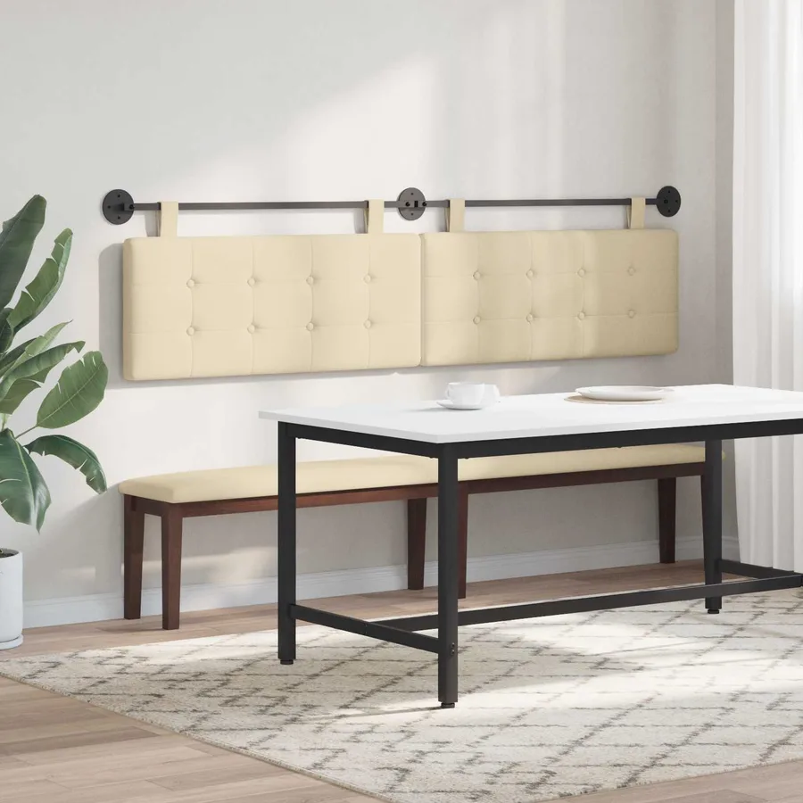 Tête de lit suspendue Crème tissu - 4