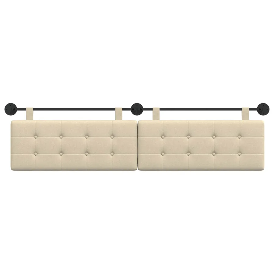 Tête de lit suspendue Crème tissu - 5