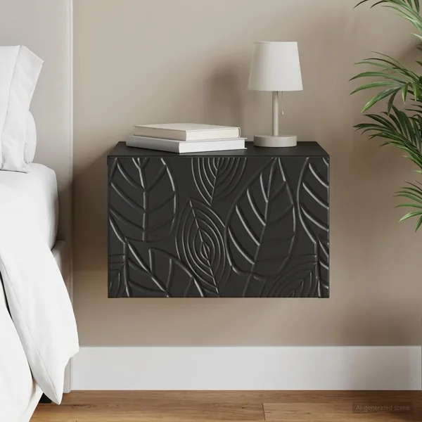 Table d'appoint murale Noir 34,5 x 33 x 20 cm Bois d'ingénierie