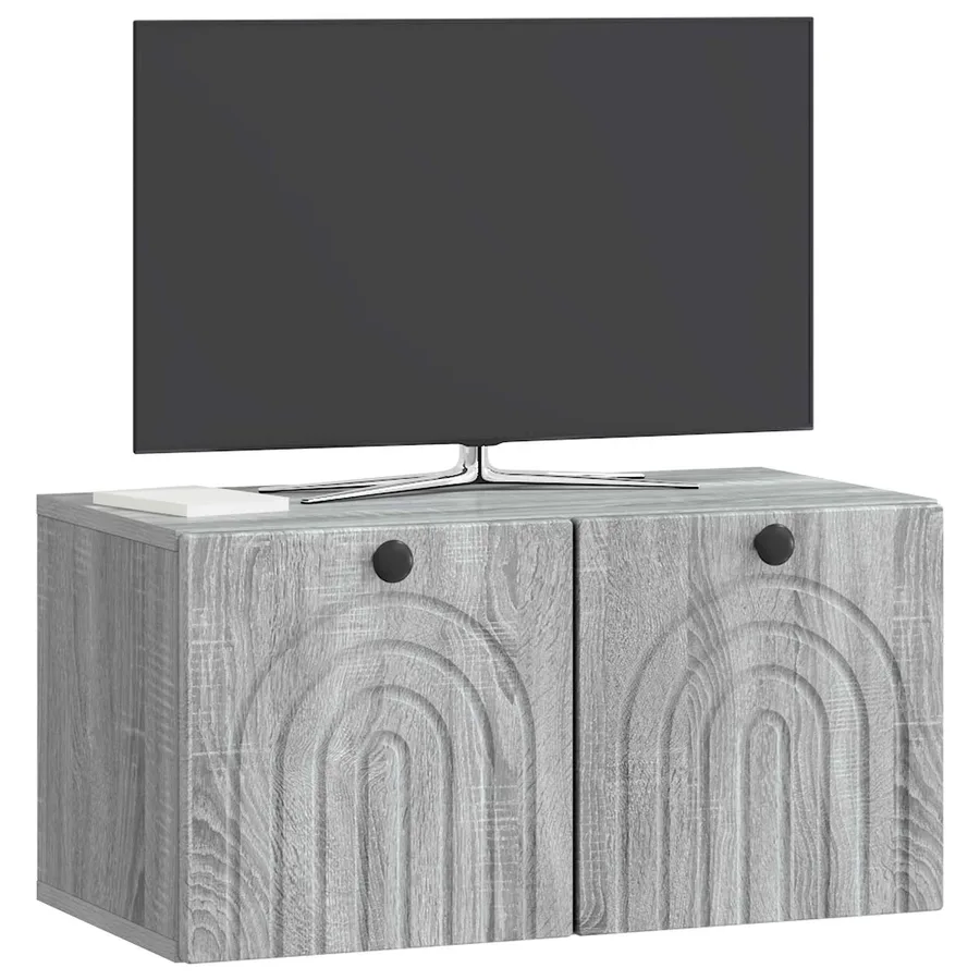 Meuble TV mural Sonoma gris 59,5 x 31 x 30 cm Bois d'ingénierie - 3