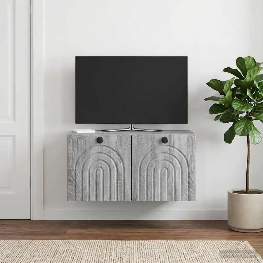 Meuble TV mural Sonoma gris 59,5 x 31 x 30 cm Bois d'ingénierie - 4