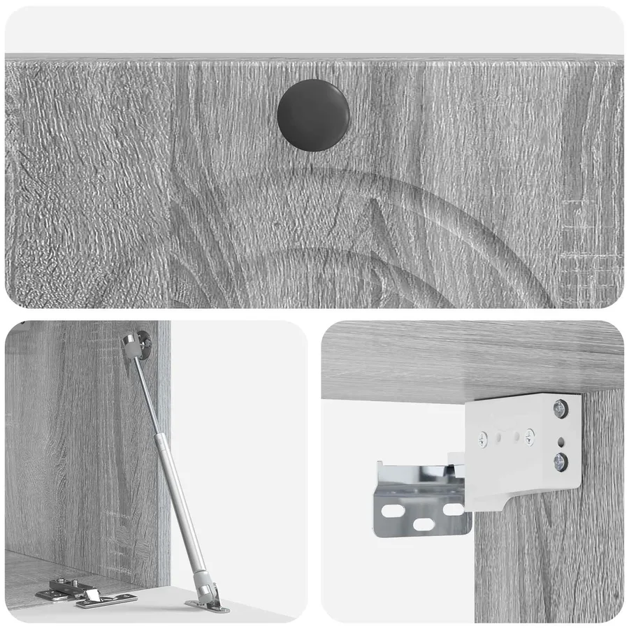 Meuble TV mural Sonoma gris 59,5 x 31 x 30 cm Bois d'ingénierie - 9