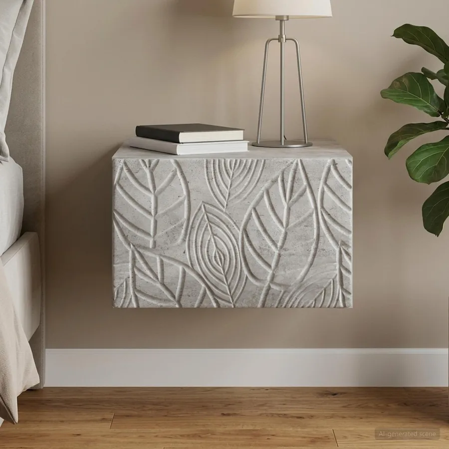 Table d'appoint murale Gris béton 34,5 x 33 x 20 cm