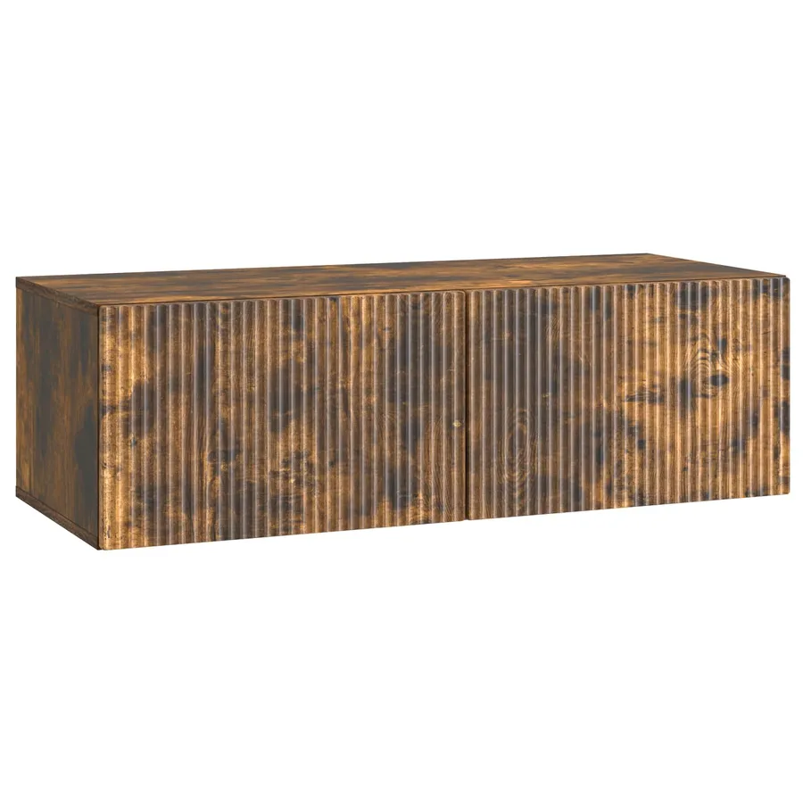 Meuble TV mural Chêne fumé 98 x 41 x 30 cm Bois d'ingénierie - 2
