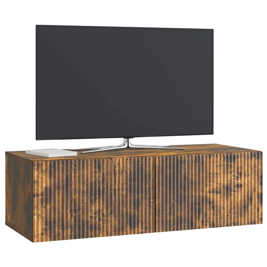 Meuble TV mural Chêne fumé 98 x 41 x 30 cm Bois d'ingénierie - 3