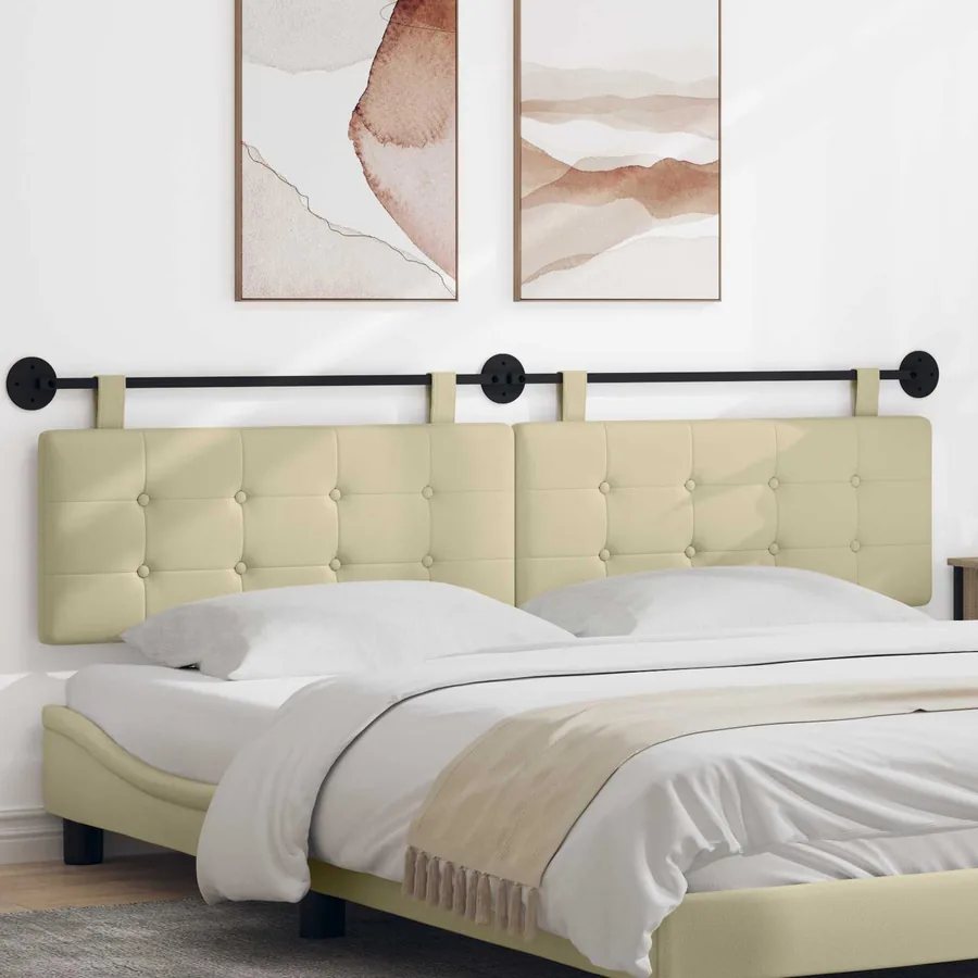 Tête de lit suspendue Crème Simili cuir