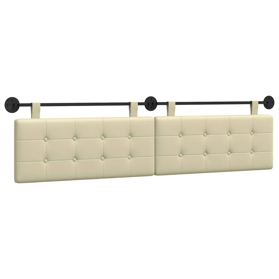 Tête de lit suspendue Crème Simili cuir - 2