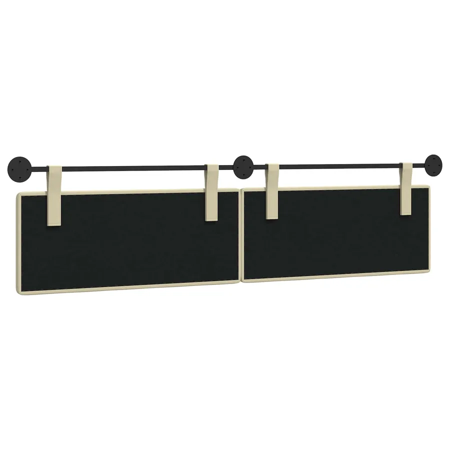 Tête de lit suspendue Crème Simili cuir - 7