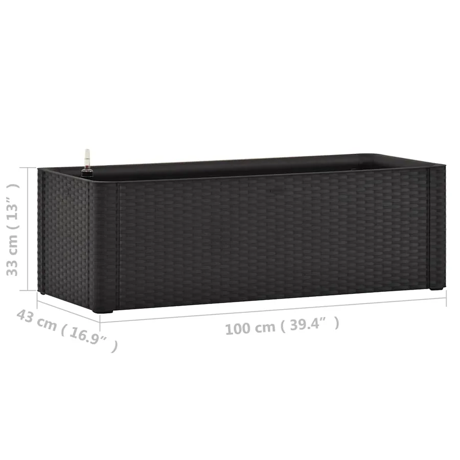 Lit surélevé de jardin système arrosage Anthracite 100x43x33 cm - 7