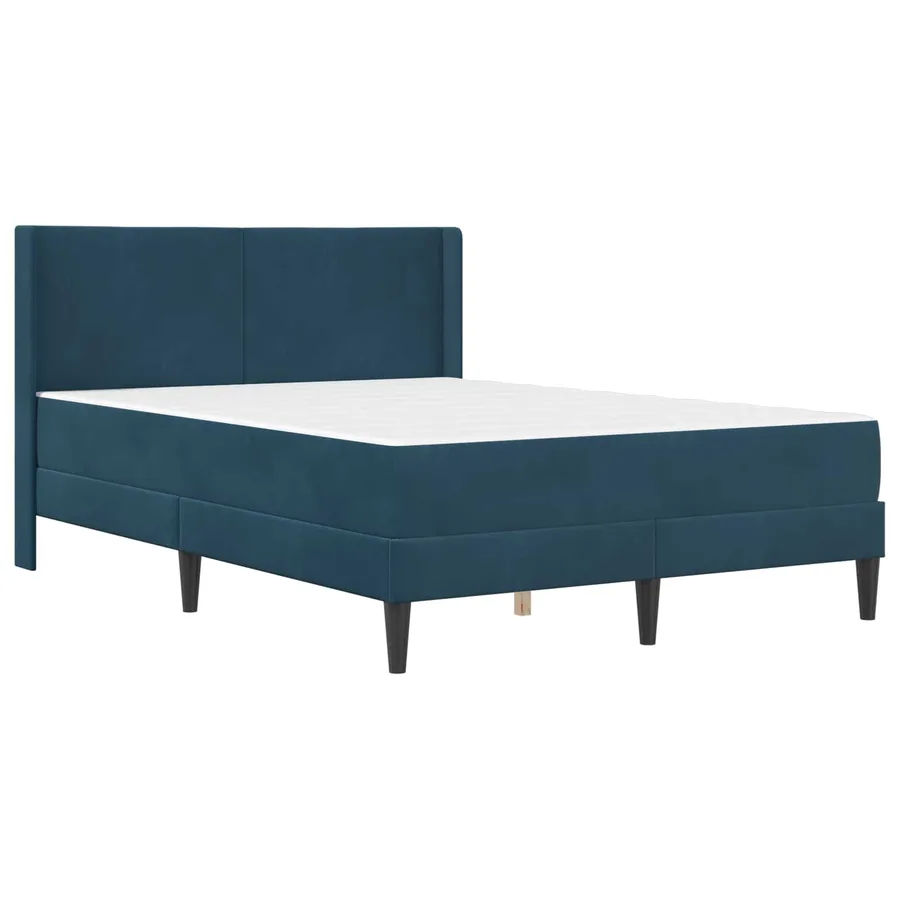 Cadre de lit avec matelas Bleu 120 x 190 cm Velours - 3