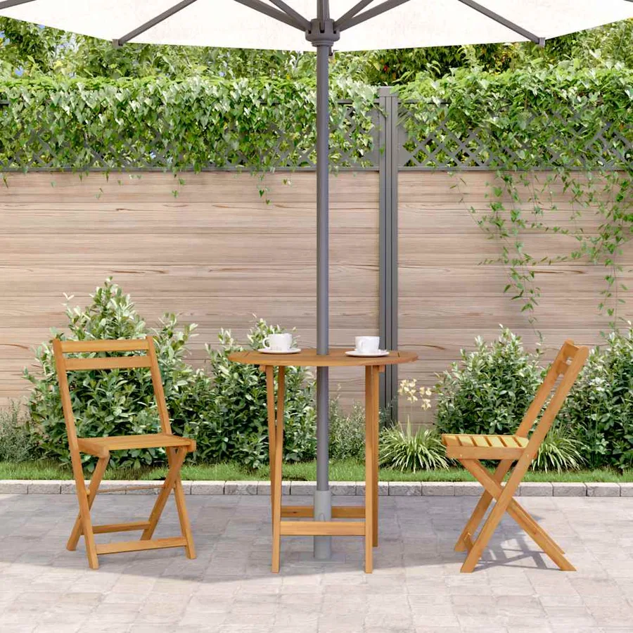 Table pliable de jardin 70 cm Bois d'acacia solide - 3