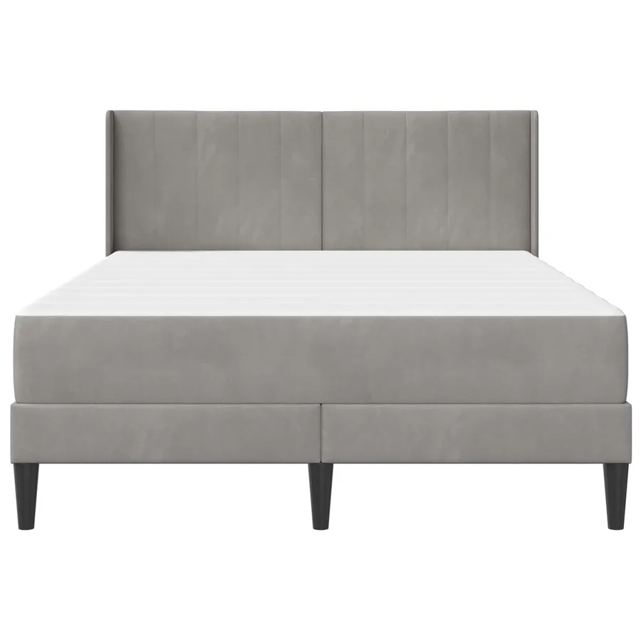 Cadre de lit avec matelas Gris clair 120 x 190 cm Velours - 6