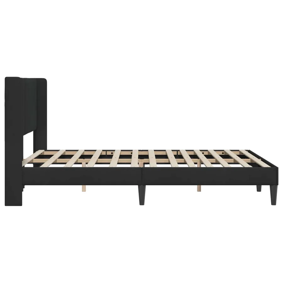 Cadre de lit avec tête de lit Noir 140 x 190 cm Velours - 5