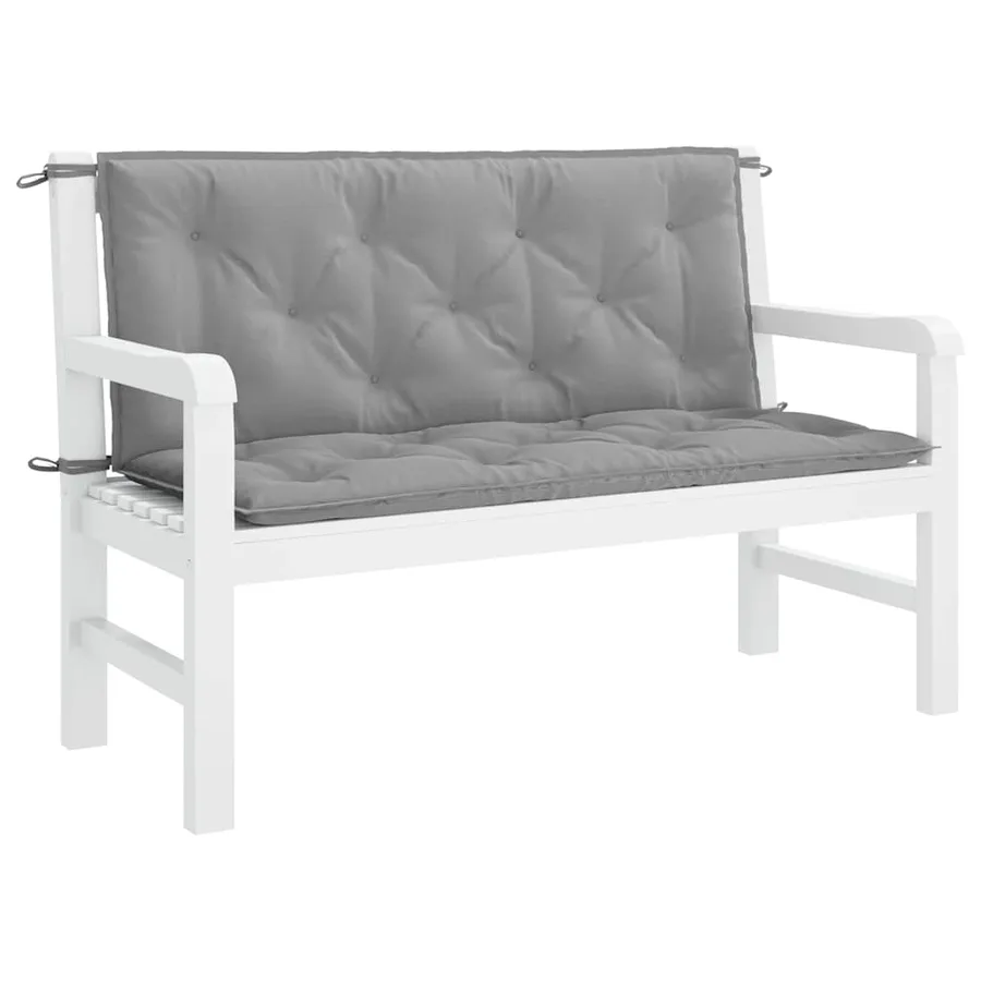 Coussin de banc de jardin gris 120x(50+50)x7 cm tissu oxford - 4