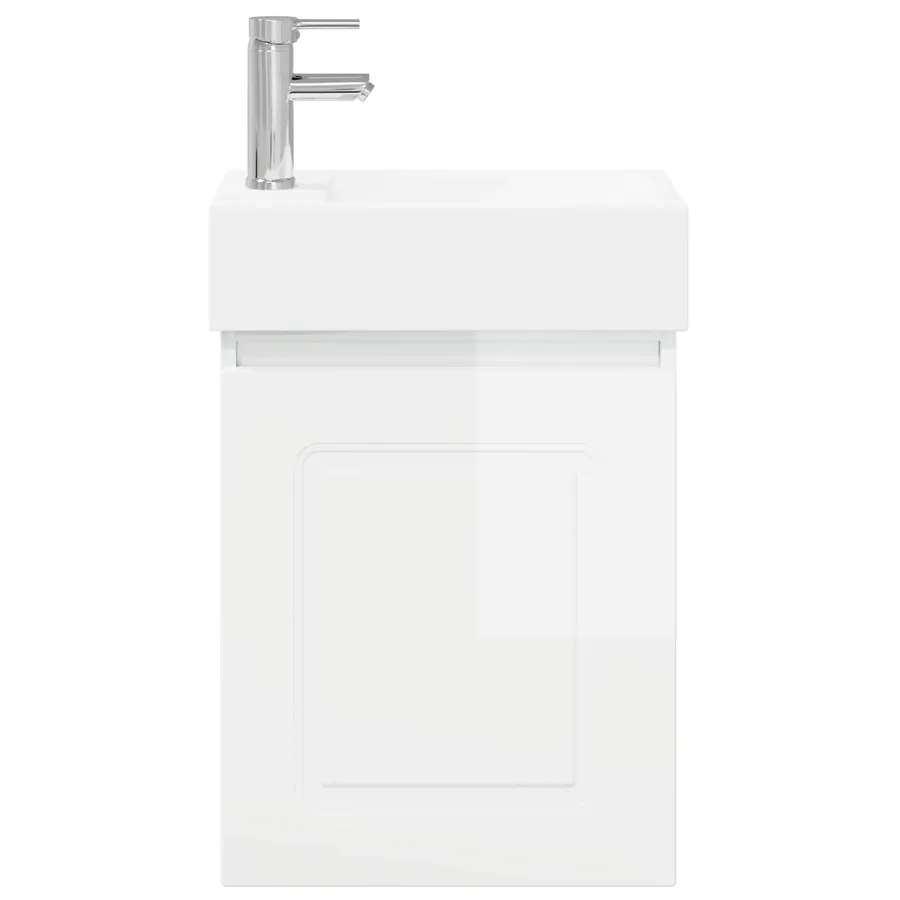 Meuble de salle de bain avec robinet Blanc brillant - 5