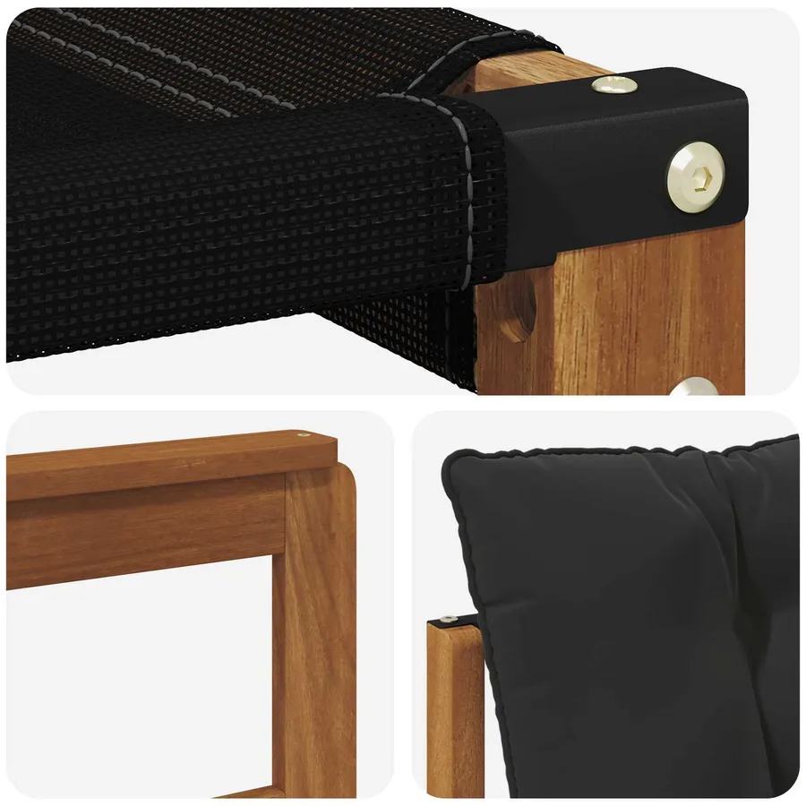 Ensemble de canapés d'extérieur 7 pcs Naturel et Noir - 7