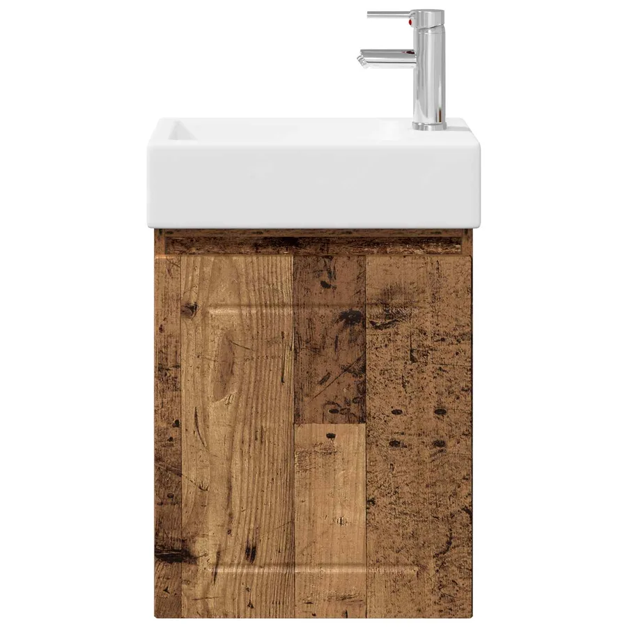 Meuble de salle de bain avec robinet Bois ancien - 5