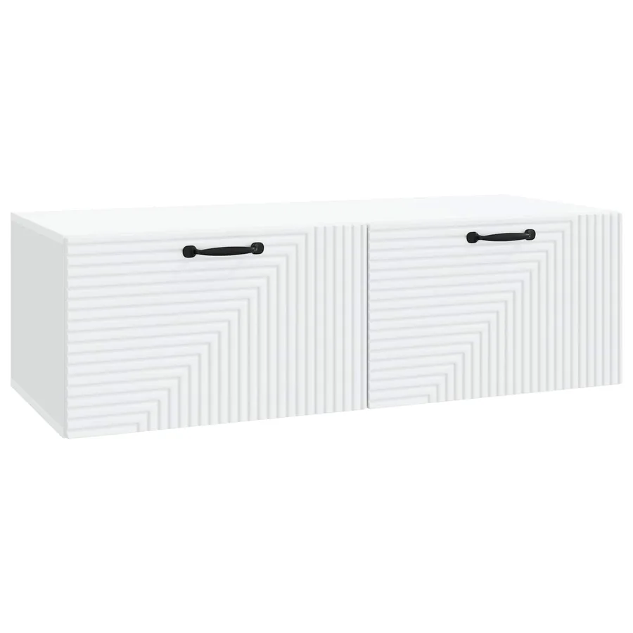 Meuble TV mural Blanc 98 x 41 x 30 cm Bois d'ingénierie - 2
