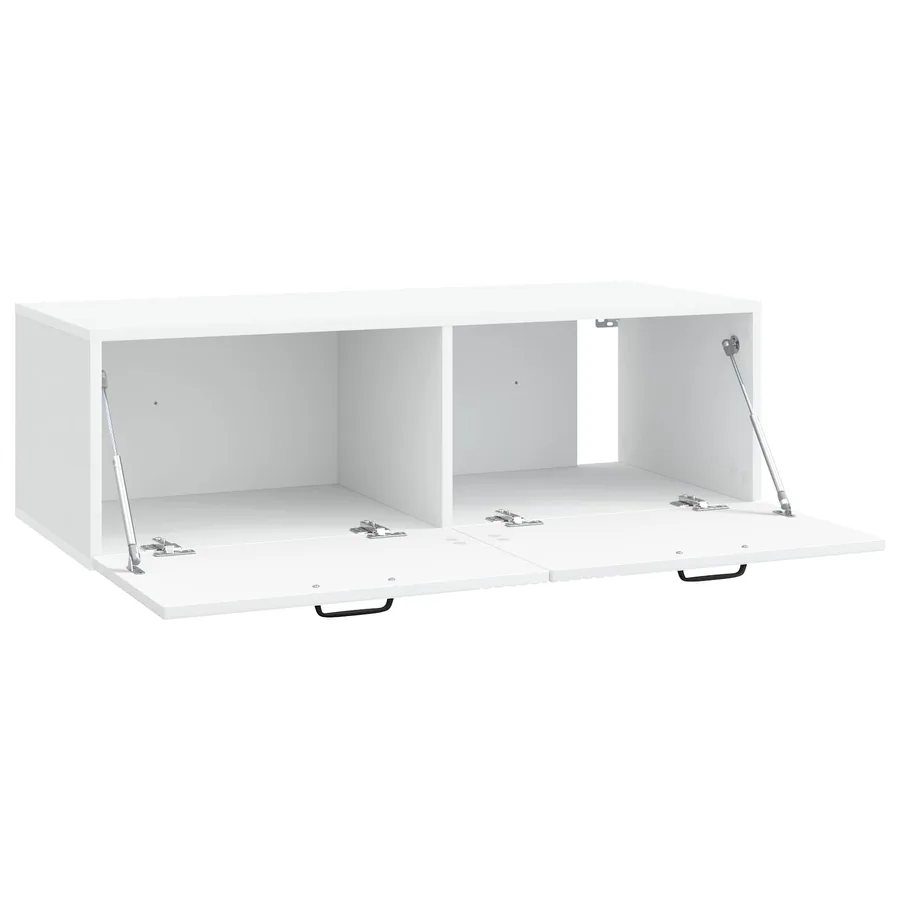 Meuble TV mural Blanc 98 x 41 x 30 cm Bois d'ingénierie - 5