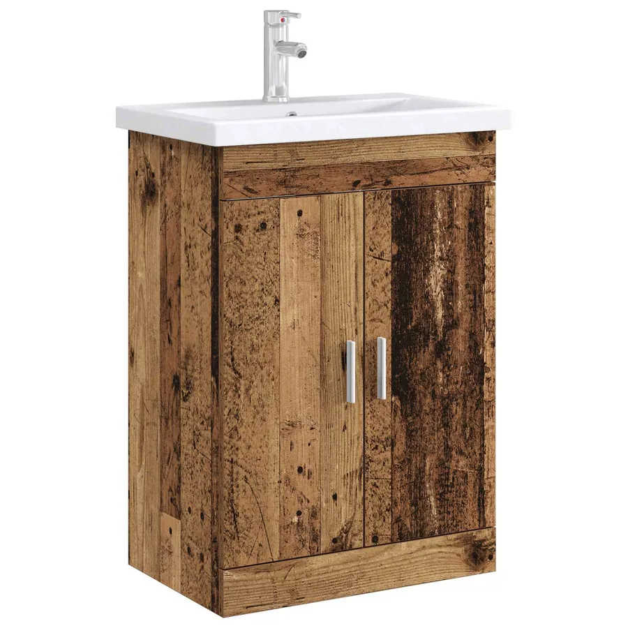 Meuble sous lavabo de salle de bain Bois ancien - 3