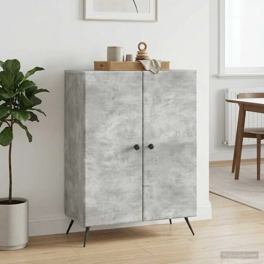 Buffet Gris béton 66 x 34,5 x 90 cm Bois d'ingénierie