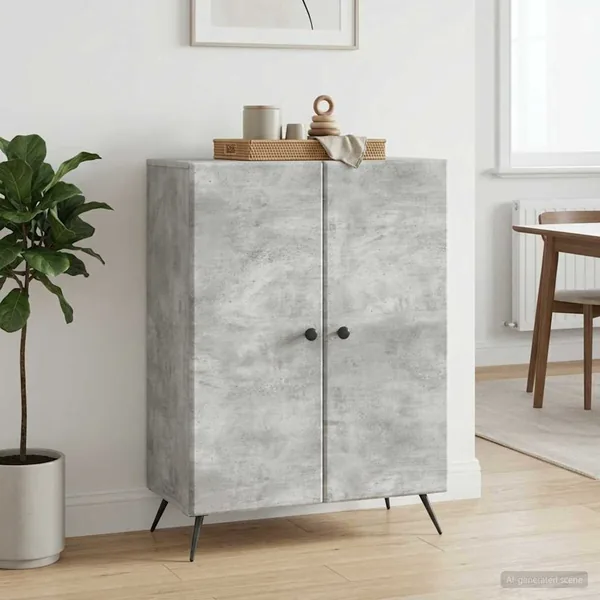 Buffet Gris béton 66 x 34,5 x 90 cm Bois d'ingénierie