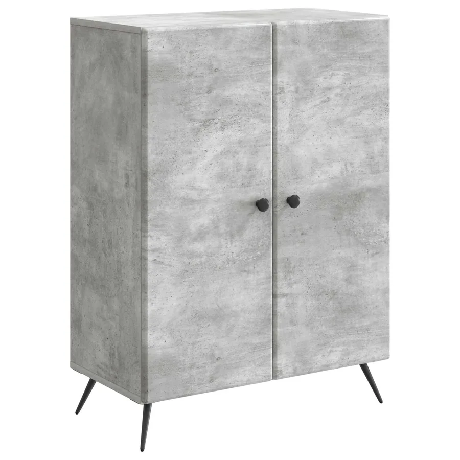 Buffet Gris béton 66 x 34,5 x 90 cm Bois d'ingénierie - 2
