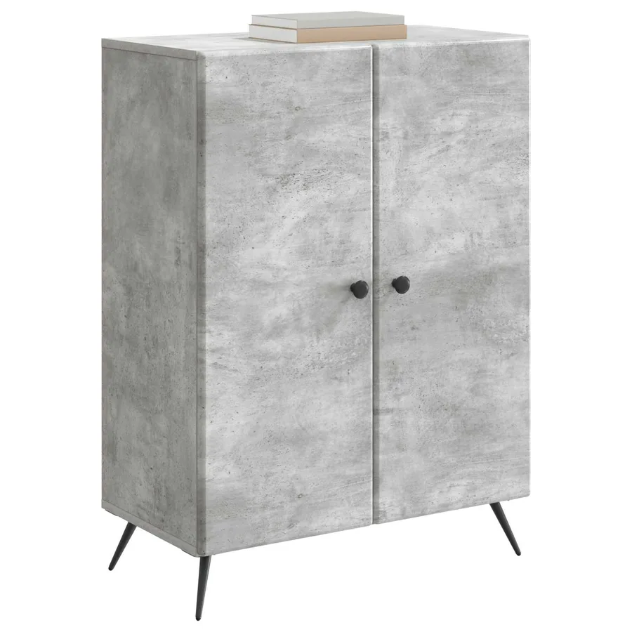 Buffet Gris béton 66 x 34,5 x 90 cm Bois d'ingénierie - 3