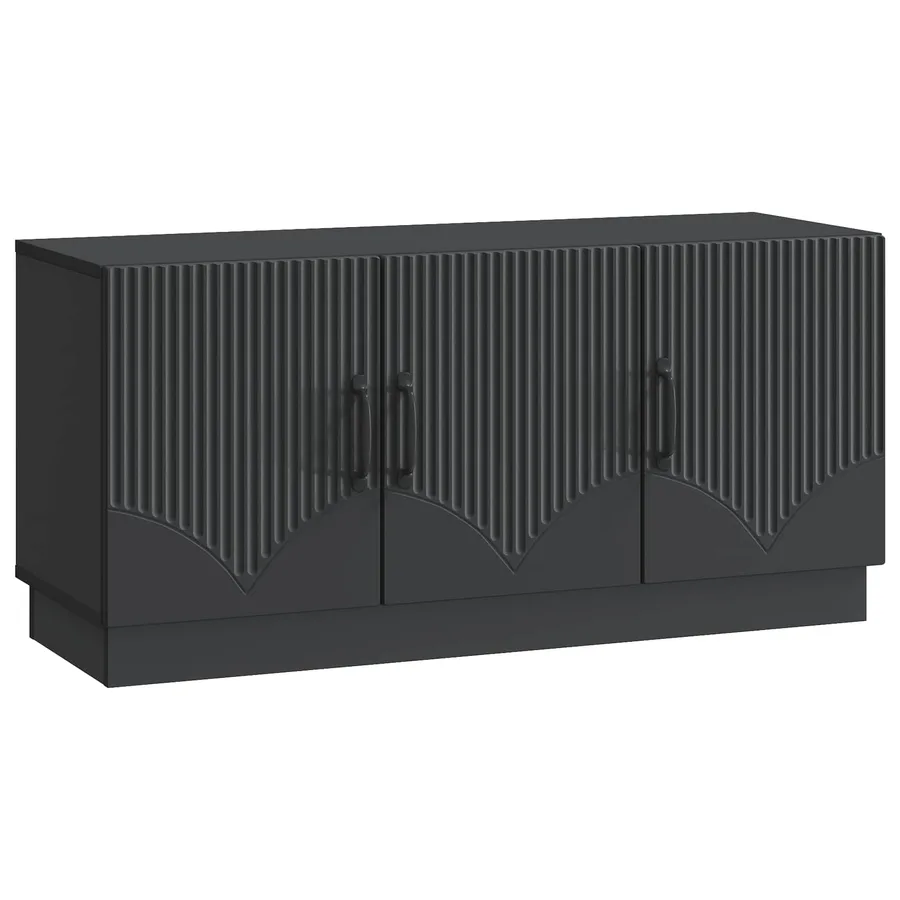 Meuble TV Noir 99 x 34,5 x 47 cm Bois d'ingénierie - 2