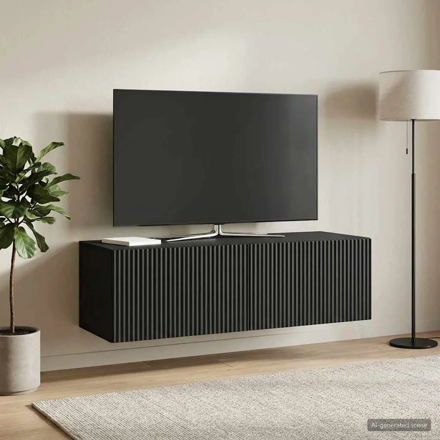 Meuble TV mural Noir 98 x 41 x 30 cm Bois d'ingénierie