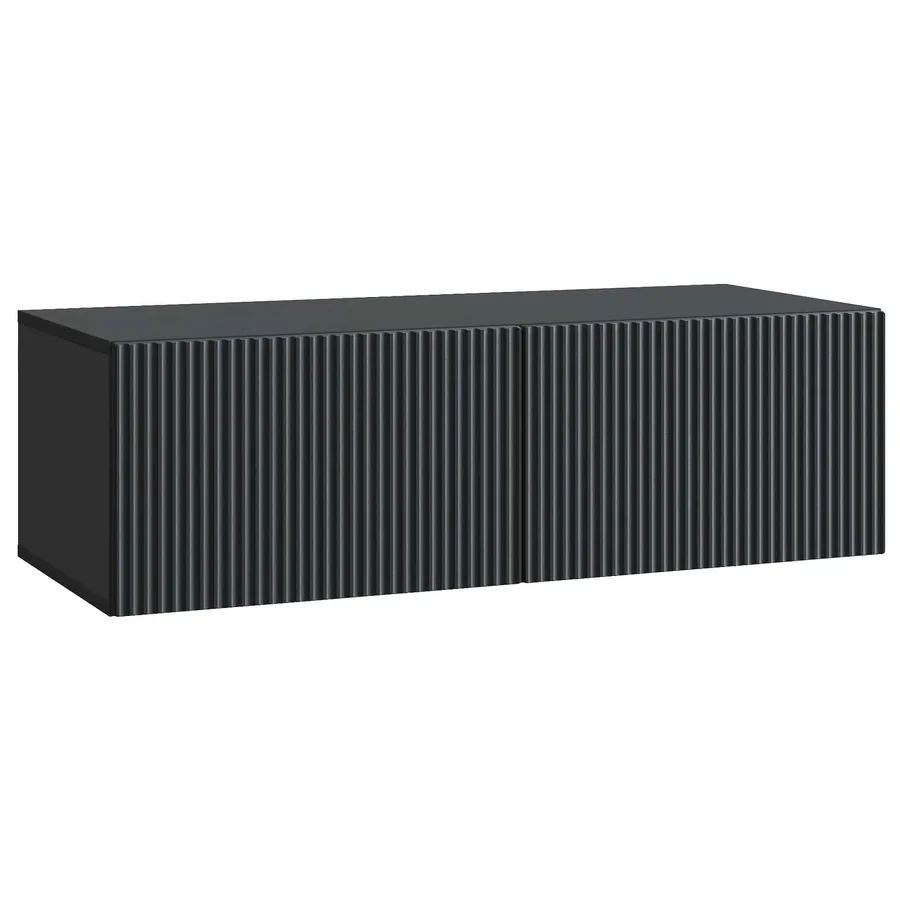 Meuble TV mural Noir 98 x 41 x 30 cm Bois d'ingénierie - 2