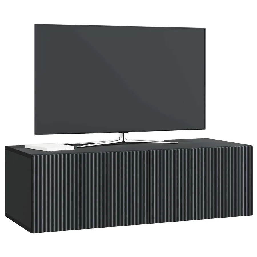 Meuble TV mural Noir 98 x 41 x 30 cm Bois d'ingénierie - 3