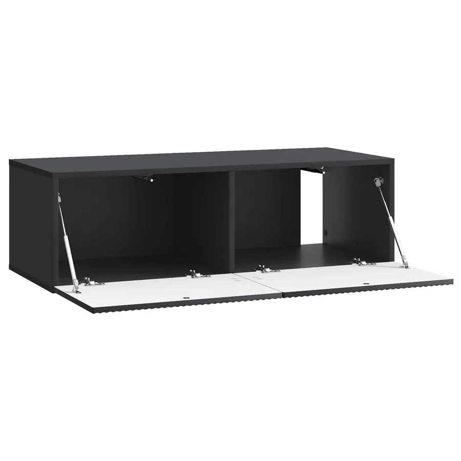 Meuble TV mural Noir 98 x 41 x 30 cm Bois d'ingénierie - 5