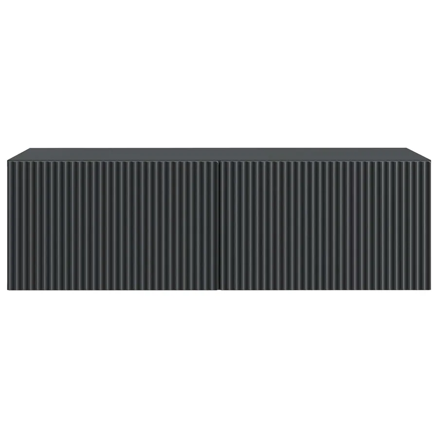 Meuble TV mural Noir 98 x 41 x 30 cm Bois d'ingénierie - 6