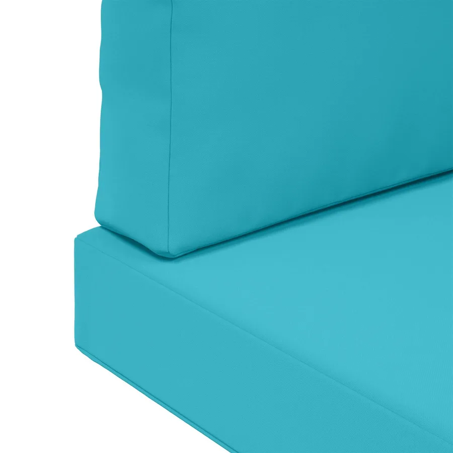 Coussin de canapé d'extérieur 3 pcs Turquoise Polyester - 9