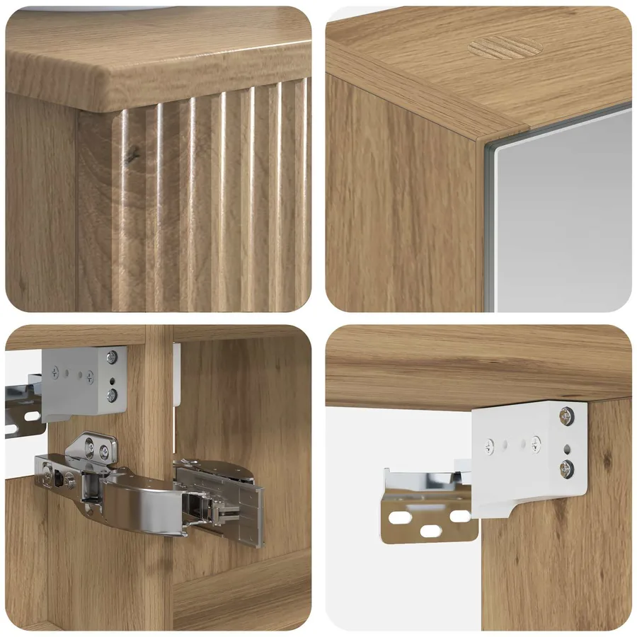 Ensemble d'armoire de salle de bain 4 pc Chêne artisanal - 6
