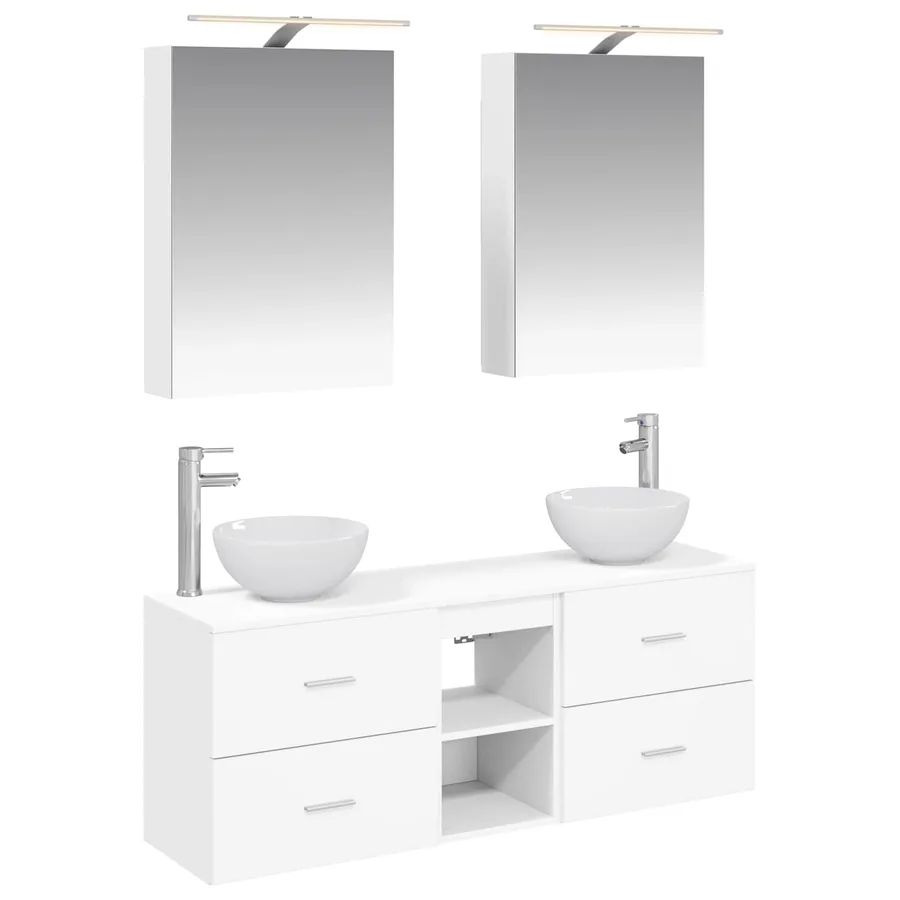 Ensemble d'armoire de salle de bain 5 pcs Blanc - 2