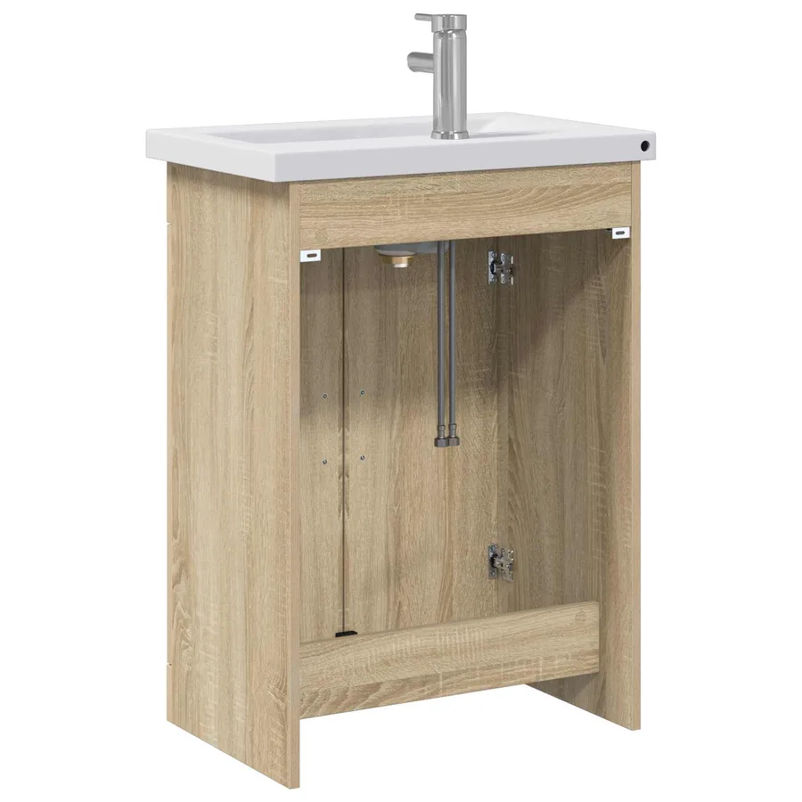 Ensemble de mobilier de salle de bain Chêne Sonoma - 7