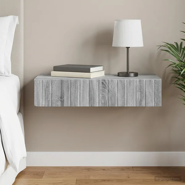 Table d'appoint murale Sonoma gris 87,5 x 34,5 x 17 cm