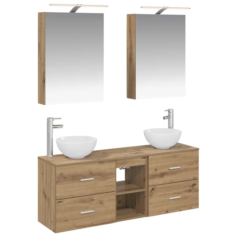 Ensemble d'armoire de salle de bain 5 pc Chêne artisanal - 2