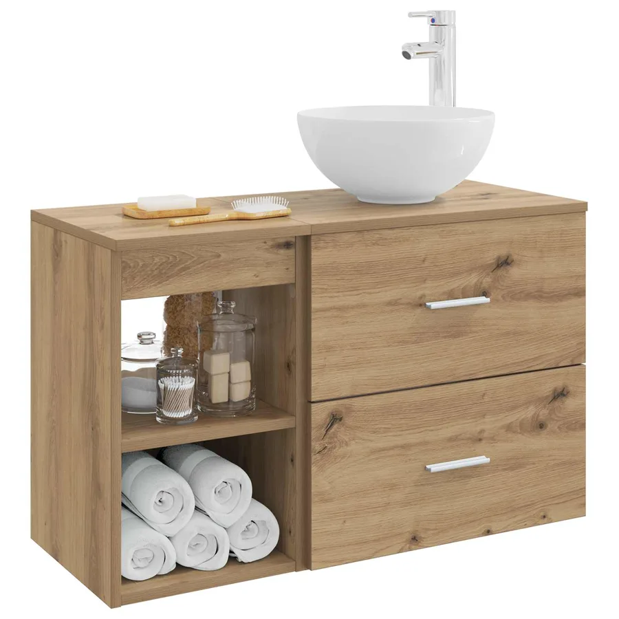 Ensemble de mobilier de salle de bain 2 pc Chêne artisanal - 3