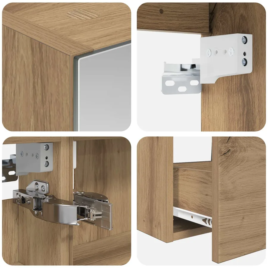 Ensemble d'armoire de salle de bain 5 pc Chêne artisanal - 9