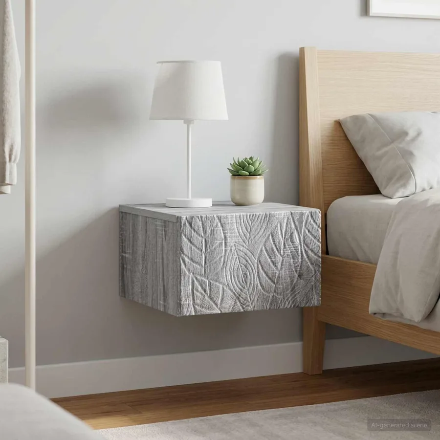 Table d'appoint murale 2 pcs Sonoma gris 34,5 x 33 x 20 cm